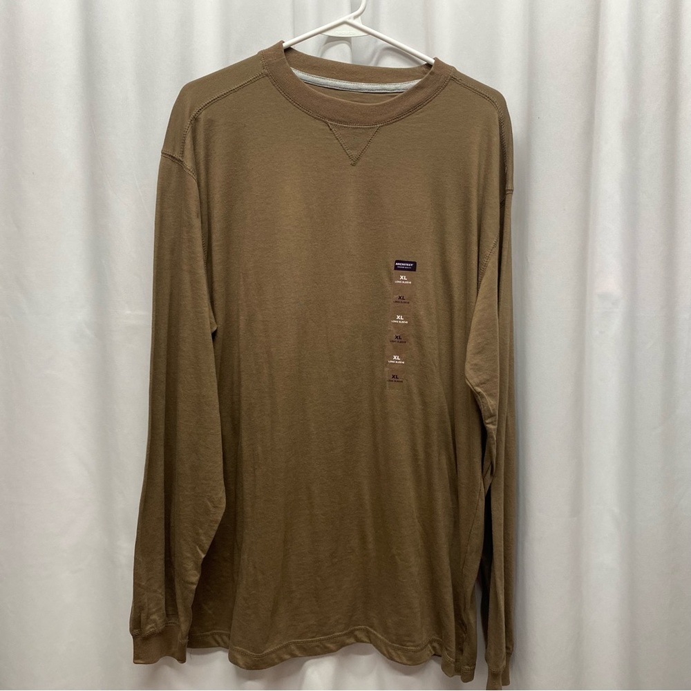 Architect men's shirt size Xl basic  long sleeve brown pullover new with tags